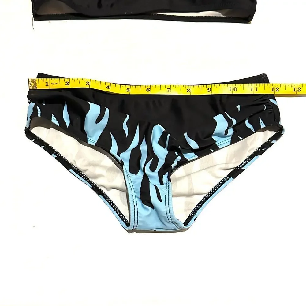 Butterfly Print Two Piece Bikini Swimsuit Girls Size M 7/8